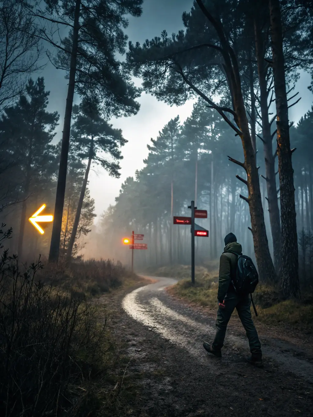 Image d'une personne explorant différentes options sur un chemin, symbolisant la recherche de solutions avec l'aide d'un coach.