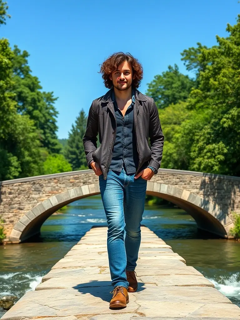 A person confidently transitioning across a bridge, representing successful career transition with the support of a life coach.